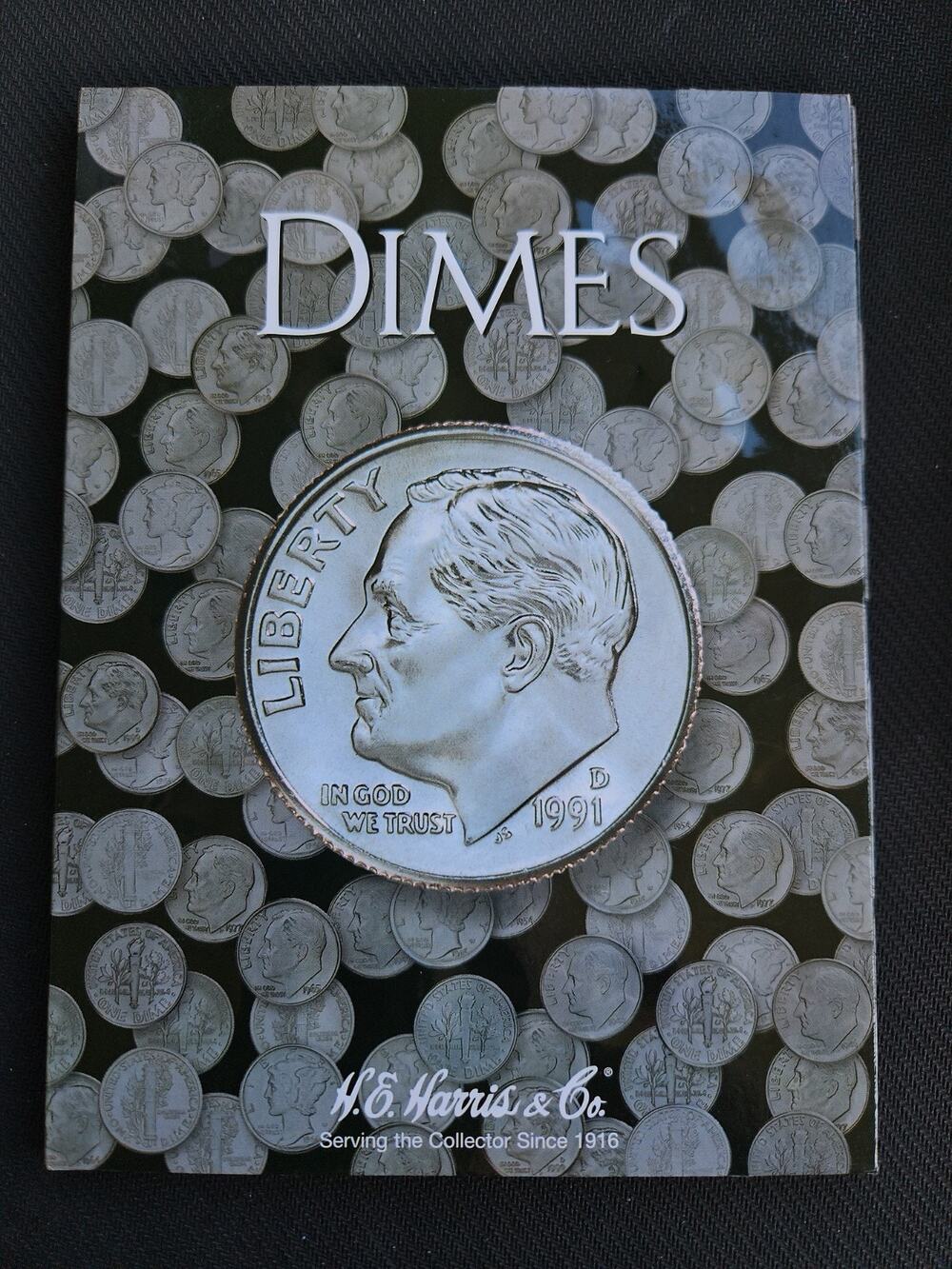 H.E. Harris Dimes Plain (No Date) Coin Folder, Album Book #2686